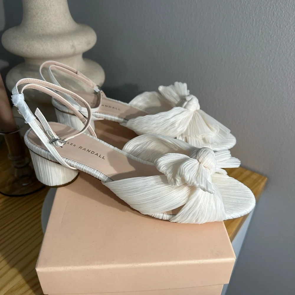 Loeffler Randall White Heeled Sandals - Picture 3 of 7